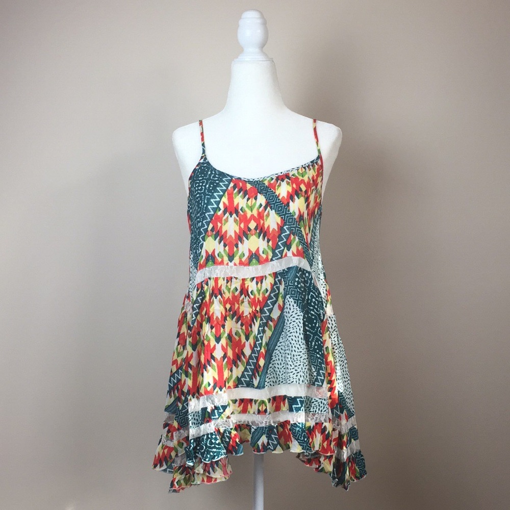 Mimi Chica - Bohemian Lace Insert Tank Top